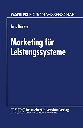 Beispielbild fr Marketing fur Leistungssysteme zum Verkauf von Chiron Media