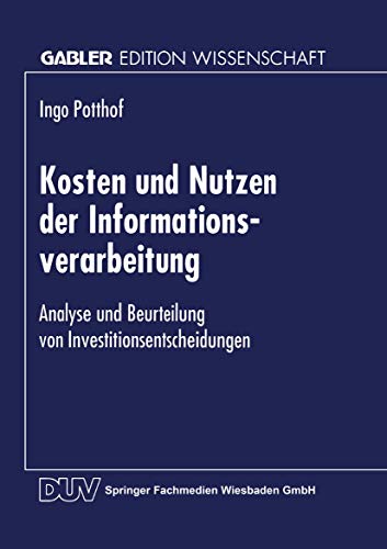 Beispielbild fr Kosten und Nutzen der Informationsverarbeitung zum Verkauf von medimops