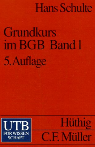 Imagen de archivo de Grundkurs im BGB Band 1. UTB fr Wissenschaft 7 Uni-Taschenbcher 1135. TB a la venta por Deichkieker Bcherkiste