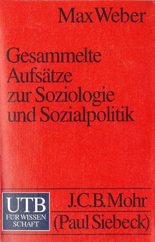 9783825214944: Gesammelte Aufstze zur Soziologie und Sozialpolitik.