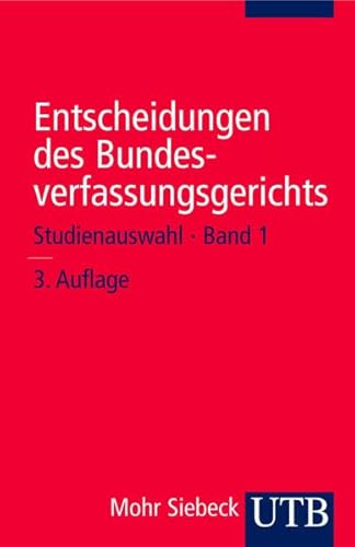 9783825217082: Entscheidungen des Bundesverfassungsgerichts Studienauswahl 1