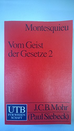 Beispielbild fr Vom Geist der Gesetze 2. zum Verkauf von medimops