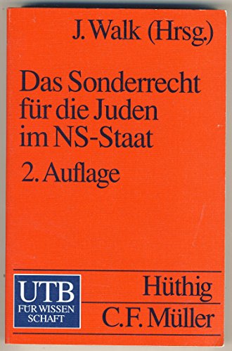 Stock image for Das Sonderrecht fr die Juden im NS-Staat for sale by Antiquariat Walter Nowak