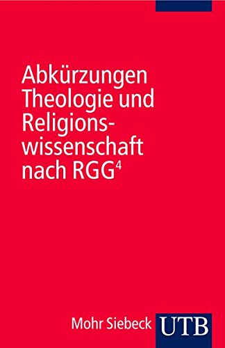 9783825228682: Abkrzungen Theologie und Religionswissenschaft nach RGG4