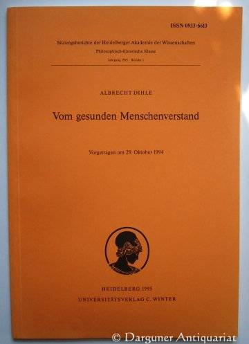 Imagen de archivo de VOM GESUNDEN MENSCHENVERSTAND Vorgetragen Am 29. Oktober 1994 a la venta por Ancient World Books