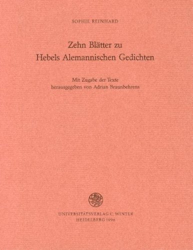 Beispielbild fr Zehn Bltter zu Hebels Alemannischen Gedichten Mit Zugabe der Texte herausgegeben von Adrian Braunbehrens zum Verkauf von Antiquariat Smock