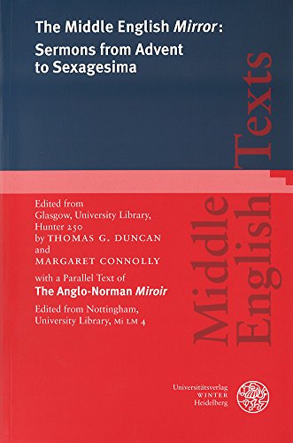 Beispielbild fr Middle English Texts: Middle English Mirror: Sermons from the Advent to Sexagesima zum Verkauf von Anybook.com