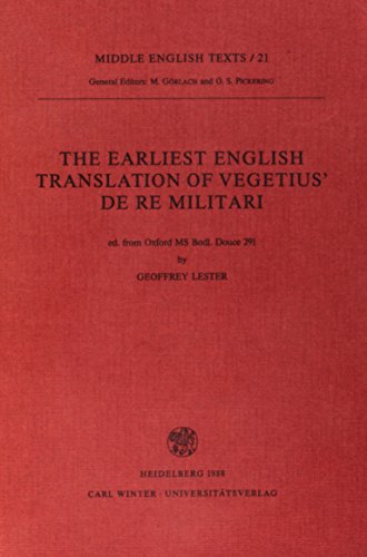 Stock image for The Earliest English Translation of Vegetius De Re Militari (Middle English Texts) [Soft Cover ] for sale by booksXpress