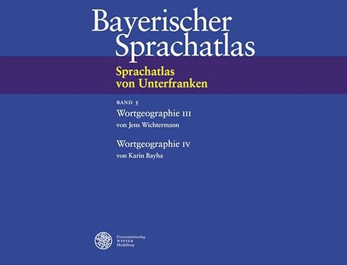 Bayerischer Sprachatlas. Sprachatlas von Unterfranken ( SUF ). In Zusammenarbeit mit dem Bezirk Unterfranken. Band 5: Wortgeographie III: Der menschliche Körper. Körperliche und seelische Äußereungen. Die menschliche Gemeinschaft. Kleidung. Wortgeographie IV: Zeiteinteilung und Grußformeln. Spielen und Spielzeug. Essen und Trinken. Kochen, Backen. Hausarbeit. Indefinita und Adverbien. Karten und Kommentare. - Wichtermann, Jens / Bayha, Karin.