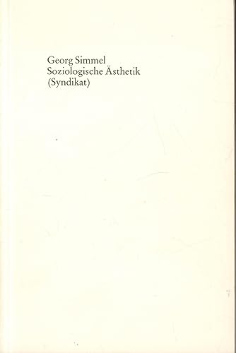 Imagen de archivo de Soziologische sthetik. a la venta por Antiquariat & Verlag Jenior