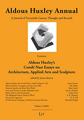 Stock image for Aldous Huxley Annual: Volume 6 (2006) for sale by Twice Sold Tales, Capitol Hill