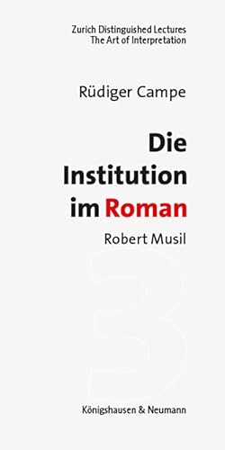 Stock image for Campe, R: Institution im Roman for sale by Blackwell's