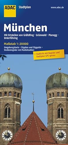 Beispielbild fr ADAC Stadtplan Mnchen: Mit Grfelfing, Grnwald, Planegg, Unterfhring. Stadtinfo & Register: Umgebungskarte. Cityplan. Cityguide. Straenregister mit Postleitzahlen. Stadtplan: GPS-genau zum Verkauf von medimops