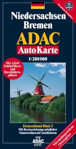 Niedersachsen /Bremen: 1:200000; GPS-geeinget (ADAC AutoKarten Deutschland 1:200 000) - o. A.