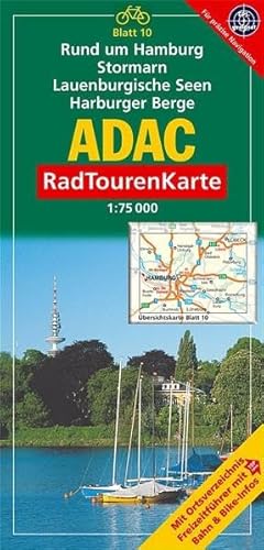 Stock image for ADAC RadTourenKarte. Rund um Hamburg, Stormarn, Lauenburgische Seen, Harburger Berge. 1 : 75 000 for sale by medimops