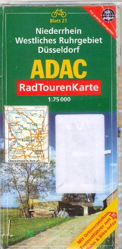 Beispielbild fr ADAC RadTourenKarte 21 Niederrhein, Westliches Ruhrgebiet, Dsseldorf: Mit Ortsverzeichnis. Freizeitfhrer mit Bahn & Bike-Infos zum Verkauf von medimops
