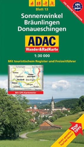 Beispielbild fr ADAC Wander- & RadKarte 13. Sonnenwinkel - Brunlingen - Donaueschingen. Sdlicher Schwarzwald 1:30.000 zum Verkauf von medimops