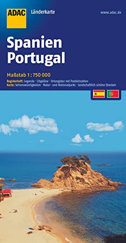 ADAC Länderkarte Spanien, Portugal 1 : 750 000: Mit Kennzeichnung von Sehenswürdigkeiten und landschaftlich schönen Strecken. Mit Kennzeichnung von Sehenswürdigkeiten - ADAC Kartografie