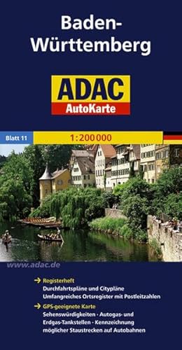 Imagen de archivo de ADAC AutoKarte Deutschland 11. Baden-Wnrttemberg 1 a la venta por Books From California