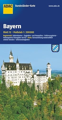 Beispielbild fr ADAC Bundeslnderkarte Deutschland, Bayern 1:300.000: Registerheft: Zufahrtskarten, Flughafen- und Messeplne, Entfernungskarte, Umfangreiches . Kennzeichnung landschaftlich schner Strecken zum Verkauf von medimops