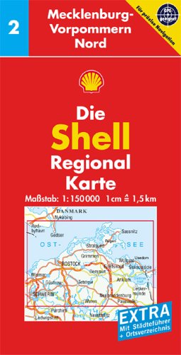 Beispielbild fr Shell Regionalkarte 2 Mecklenburg-Vorpommern Nord 1 : 150 000: Mit Ortsverzeichnis und Stdtefhrer zum Verkauf von medimops