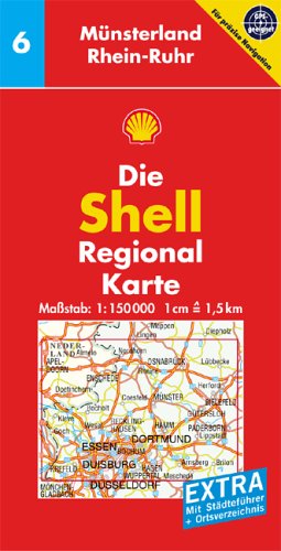 Beispielbild fr Shell Regionalkarte 6 Mnsterland, Rhein-Ruhr 1 : 150 000: Mit Ortsverzeichnis und Stdtefhrer. GPS-geeignet zum Verkauf von medimops