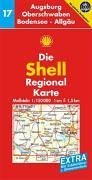 Stock image for Shell Regionalkarte Deutschland 17 / Augsburg, Oberschwaben, Bodensee, Allgu 1 : 150 000: Mit Ortsverzeichnis und Stdtefhrer for sale by medimops