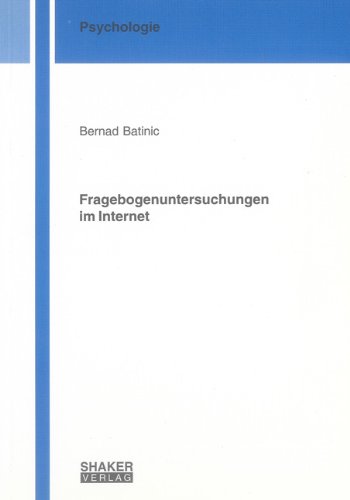9783826590504: Fragebogenuntersuchungen im Internet (Livre en allemand)