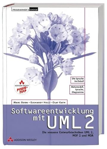 Beispielbild fr Softwareentwicklung mit UML 2. Die "neuen" Entwurfstechniken UML 2, MOF 2 und MDA (Gebundene Ausgabe) von Marc Born Eckhardt Holz Olaf Kath Programmer's Choice Addison Wesley Informatik EDV MDA Modellierung MOF Programmierung Softwareentwicklung Softwaremodellierung UML 2 UML Unified Modeling Language MDA-Konzept Metamodellierung Model Driven Architecture Die Autoren erlutern die Modellierungstechniken UML und MOF (in der neuen Version 2) und beschreiben erstmalig ihre Einordnung in das MDA-Konzept. Anhand konkreter Anwendungsbeispiele lernen Einsteiger und Umsteiger von der Version 1.4 die Technologien kennen und anwenden. Die von der Object Management Group verffentlichte Entwurfssprache UML wurde in der Version 2 vollstndig berarbeitet. Verglichen mit den Vorgngerversionen ist nun die Sprachdefinition nicht nur konsistenter, sondern zugleich auch mit der Metamodellierungs-Technik MOF eng verzahnt. Dieses Buch bietet Ihnen bis ins Detail eine vollstndige Darstellung der UML 2 u zum Verkauf von BUCHSERVICE / ANTIQUARIAT Lars Lutzer