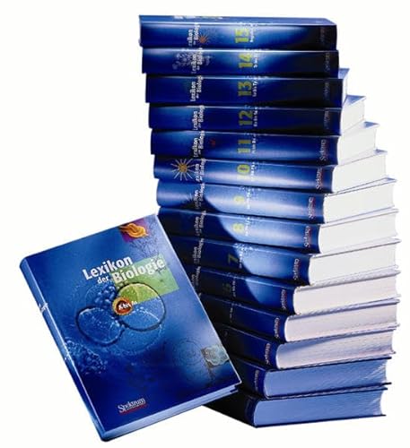 Stock image for Lexikon der Biologie (Buchausgabe) [Gebundene Ausgabe] Gesamtausgabe in 14 Bnden + 1 Registerband 15 Bnde - Spektrum Heidelberg 1999 - 2004 - 15 Bde. 1. Aufl. blaue Orig.-Pappbde. m. Orig.-Umschlgen in Einzelschubern Original-Hardcover-Ausgabe in 15 Bnden inkl. Registerband! Alle Bnde in Orig.-Schubern ca. 500 S. pro Bd. 8 unzhlige Abb. Im Text - Lexika - Biologie Spektrum Akademischer Verlag [Hardcover] Nach ber sieben Jahren engagierter Planungs- und Redaktionsttigkeit in Zusammenarbeit mit sechs Fachberatern und ber 200 Autoren kann die Lexikon-Redaktion zu Recht stolz sein ber die Vollendung der mit 15 Bnden weltweit umfassendsten alphabetischen Enzyklopdie zur Biologie: Mit mehr als 7.400 Seiten, 72.000 Artikeln, 400.000 Verweisen, ca. 10.000 Abbildungen und ber 2.000 Tabellen bietet sie eine umfassende Orientierung und przise Informationen zu allen Teildisziplinen der Biowissenschaften auf dem aktuellen Stand der Forschung. Fr die Neuausgabe des ehemaligen Herder- for sale by BUCHSERVICE / ANTIQUARIAT Lars Lutzer