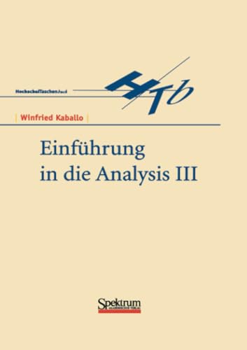 9783827404916: Einfhrung in die Analysis III (German Edition)