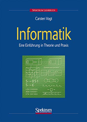 Beispielbild fr Informatik: Eine Einfhrung in Theorie und Praxis (Gebundene Ausgabe) von Carsten Vogt Dieses gut verstndliche und praxisnahe Lehrbuch gibt eine bersichtliche, aber nicht oberflchliche Einfhrung in die wichtigsten Begriffe und Techniken der Informatik. Es richtet sich an Haupt- und Nebenfachstudierende, aber auch an andere interessierte Leser. Der Schwerpunkt des Buchs liegt auf Themen, die fr die heutige Praxis relevant sind, einschlielich ihrer theoretischen Grundlagen. Ausfhrlich bercksichtigt werden moderne Anstze wie die objektorientierte Softwareentwicklung am Beispiel von Java und UML sowie vernetzte Computersysteme am Beispiel des Internets mit seinen multimedialen Kommunikations- und Informationsdiensten. Im Einzelnen werden die folgenden Bereiche angesprochen: - Maschinenmodelle, Binrdarstellungen, Formale Sprachen - Datenorganisation - Algorithmen - Programmiersprachen - Objektorientierte Softwareentwicklung - Rechnernetze, verteilte Systeme Die allgemein dargestel zum Verkauf von BUCHSERVICE / ANTIQUARIAT Lars Lutzer