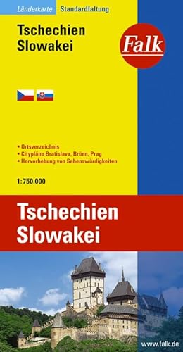Tschechien, Slowakei. mit Ortsverzeichnis und Cityplänen: Brünn, Prag, Pressburg ; mit Hervorhebung der Sehenswürdigkeiten = Ceská Slovenska .