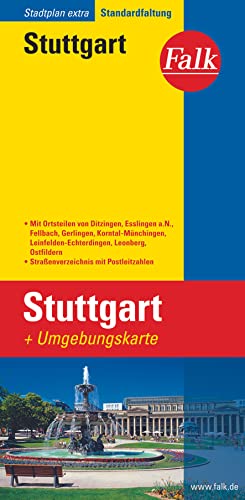 9783827925923: Falk Stadtplan Extra Standardfaltung Stuttgart 1 : 20 000: mit den Ortsteilen von Ditzingen, Esslingen a.N., Fellbach, Gerlingen