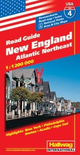 Beispielbild fr Hallwag USA Road Guide, No.4, New England: Atlantic Northeast. Area and City Maps. National Parks. Index. Highlights: New York, Philadelphia, Boston, Acadia, Cape Cod zum Verkauf von medimops