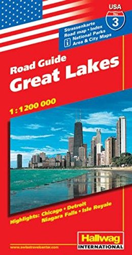 Beispielbild fr Hallwag USA Road Guide, No.3, Great Lakes: Area and City Maps. National Parks. Highlights: Chicago, Detroit, Niagara Falls, Isle Royale. Straenkarte, . Index. (Rand McNally) (USA Road Guides) zum Verkauf von medimops
