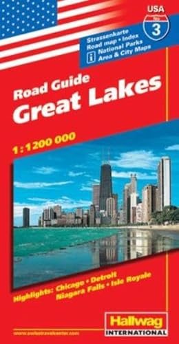 Imagen de archivo de Hallwag USA Road Guide, No.3, Great Lakes: Area and City Maps. National Parks. Highlights: Chicago, Detroit, Niagara Falls, Isle Royale. Straenkarte, . Index. (Rand McNally) (USA Road Guides) a la venta por medimops