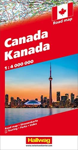 9783828304666: Hallwag Kanada / Canada Road Map: Karte mit Distoguide, Reiseinformationen mit Piktogrammen, Sehenswrdigkeiten, Nationalparks und Monumenten, States BeeTagg und Index. 1:4 Mio.