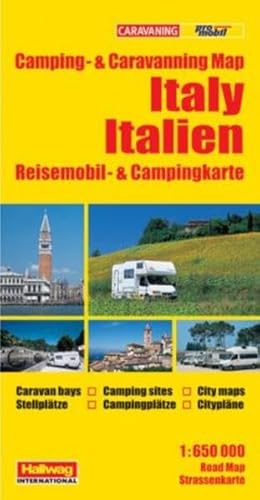 Stock image for Italy /Italien: Camping & Caravanning Road Map. 1:650000 (Hallwag Strassenkarten) for sale by medimops