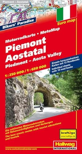 9783828307513: Piemonte - Aosta valley motomap hallwag GPS scale: 1/250-1/650
