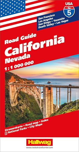 Stock image for California 5 Nevada hallwag (+r): Nevada. Stra enkarte. Road map. Index. National Parks. City Maps: San Francisco, Yosemite, Los Angeles, San Diego, Lake Tahoe, Death Valley, Las Vegas for sale by WorldofBooks