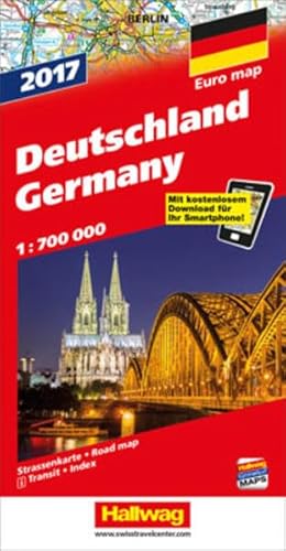 Beispielbild fr Deutschland 2017: Strassenkarte , 1:700 000, mit kostemlosen Download fr Smartphone, mit e-Distoguide via QR Code (Hallwag Strassenkarten) zum Verkauf von medimops