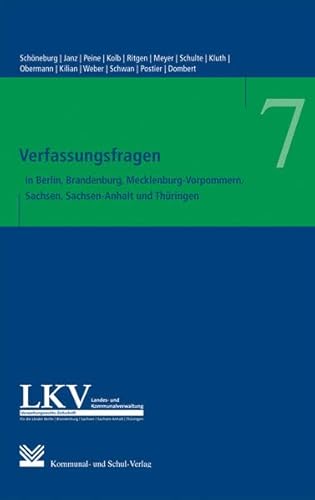 9783829310291: Verfassungsfragen in den Lndern Berlin, Brandenburg, Mecklenburg-Vorpommern, Sachsen, Sachsen-Anhalt und Thringen: Tagungsband zur Veranstaltung "20 Jahre Landesverfassungen" am 18. Juni im Berlin