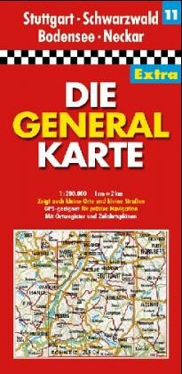 Stock image for Die Generalkarte von Baden-Wrttemberg for sale by DI Barbara Oswald