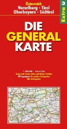 Beispielbild fr Die Generalkarte Extra Vorarlberg, Tirol, Oberbayern, Sdtirol 1:200 000 zum Verkauf von medimops