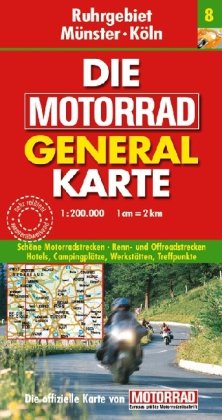 Beispielbild fr Motorrad Generalkarte Deutschland Ruhrgebiet, Mnster, Kln 1:200 000 [Landkarte] Ruhrgebiet /Mnster /Kln 1:200000 Die Motorrad Generalkarte 1:200.000 zum Verkauf von BUCHSERVICE / ANTIQUARIAT Lars Lutzer