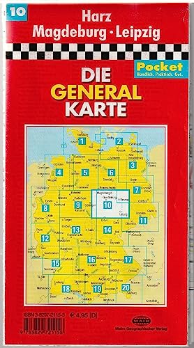 Beispielbild fr Die Generalkarte Pocket Harz, Magdeburg, Leipzig 1:200 000 zum Verkauf von medimops