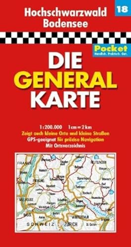 Beispielbild fr Die Generalkarte Pocket Hochschwarzwald, Bodensee 1:200 000 zum Verkauf von medimops