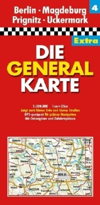 Beispielbild für Die Generalkarte Extra Berlin, Magdeburg, Prignitz, Uckermark 1:200 000 zum Verkauf von medimops