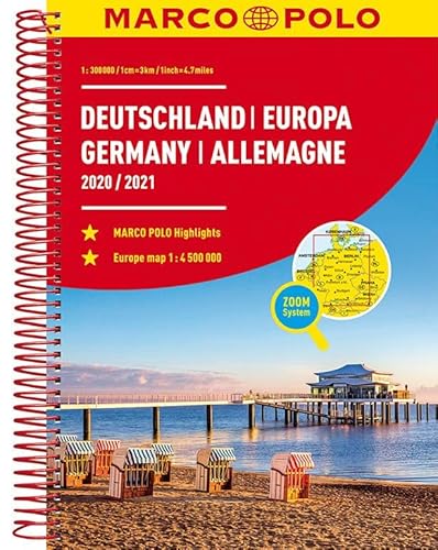 Beispielbild fr MARCO POLO Reiseatlas Deutschland 2020/2021 1:300 000, Europa 1:4 500 000 (MARCO POLO Reiseatlanten) zum Verkauf von medimops